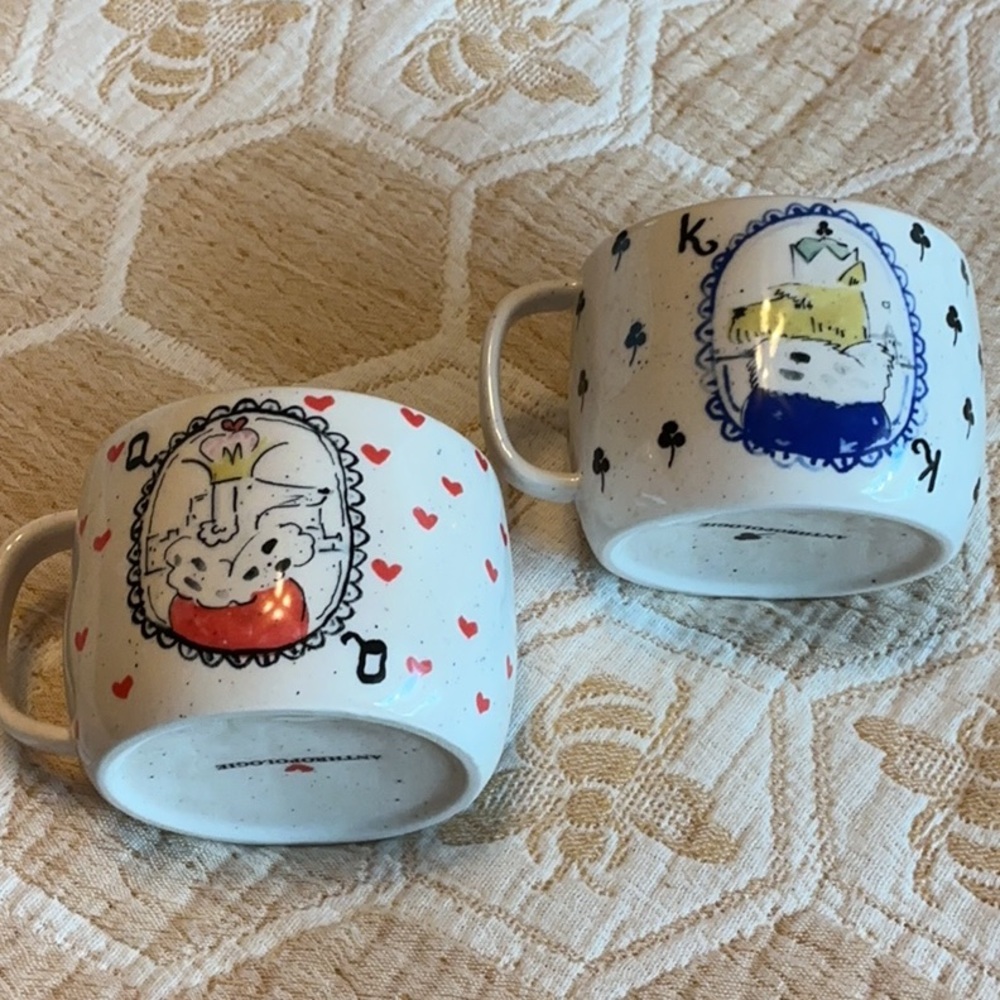 ANTHROPOLOGIE QUEEN AND KING MUGS